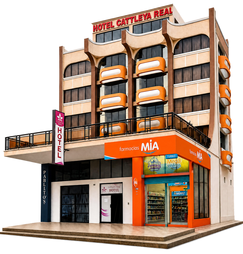 Fachada del Hotel Cattleya Real